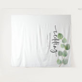 Tenture Fond de mariage avec noms de eucalyptus pour photo (Devant (Horizontal))