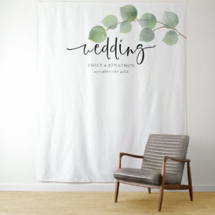 Tenture Fond de mariage avec noms et date pour photos avec