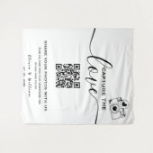Tenture Fond de mariage avec QR Code pour photo Capture de (Devant (Horizontal))