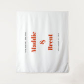 Tenture Fond de mariage avec typographie orange moderne et (Devant)