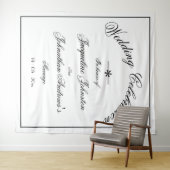 Tenture Fond de mariage blanc élégant et personnalisé clas (En situation (horizontale))