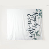 Tenture Fond de mariage Blue Eucalyptus Happily Ever (Devant (Horizontal))