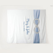 Tenture Fond de mariage Blue Ribbon Diamond Infinity (Devant (Horizontal))