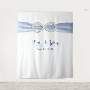 Tenture Fond de mariage Blue Ribbon Diamond Infinity