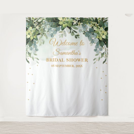 Tenture Fond de mariage bohème chic verdure succulente (Devant)