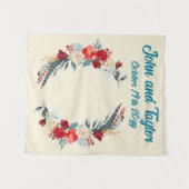 Tenture Fond de mariage bohème crème pour réception et pho (Devant (Horizontal))