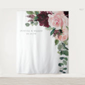 Tenture Fond de mariage bordeaux rose - Photobooth (Devant)