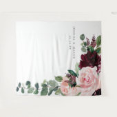 Tenture Fond de mariage bordeaux rose pour photobooth de m (Devant (Horizontal))