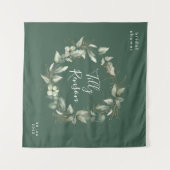 Tenture Fond de mariage botanique doré avec plantes grasse (Devant (Horizontal))