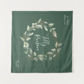 Tenture Fond de mariage botanique doré avec succulentes po (Devant (Horizontal))