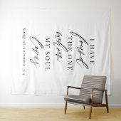 Tenture Fond de mariage calligraphié élégant avec verset b (En situation (horizontale))