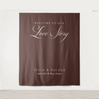 Fond de mariage calligraphié marron classique bann