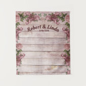 Tenture Fond de mariage champêtre en bois avec roses des b (Devant)