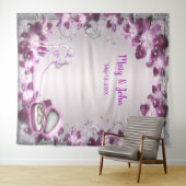 Tenture Fond de mariage chic floral violet tendance (En situation (horizontale))