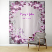 Tenture Fond de mariage chic floral violet tendance (En situation)