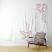Tenture Fond de mariage chinois aux fleurs de cerisier (En situation (horizontale))