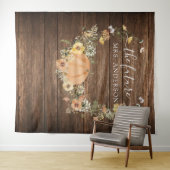 Tenture Fond de mariage citrouille de récolte florale Phot (En situation (horizontale))