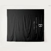 Tenture Fond de mariage classique intemporel avec monogram (Devant (Horizontal))