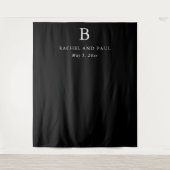 Tenture Fond de mariage classique intemporel avec monogram (Devant)