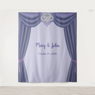 Tenture Fond de mariage Cœur infini bleu violet