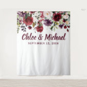 Tenture Fond de mariage de cabine photo rouge de Bourgogne (Devant)