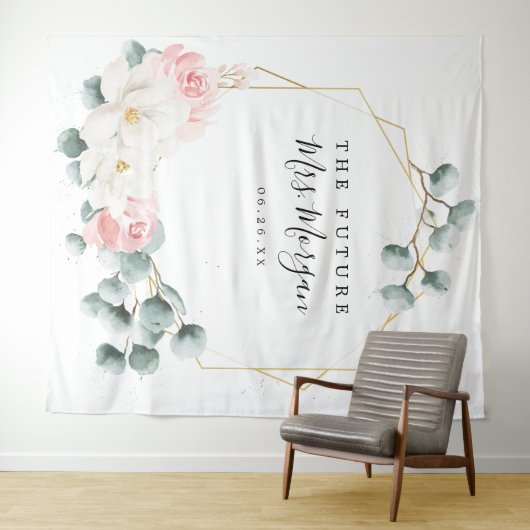 Tenture Fond de mariage de Future Mrs avec verdure florale (En situation (horizontale))