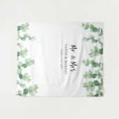 Tenture Fond de mariage de Mr & Mrs Eucalyptus Mariée Mari (Devant (Horizontal))