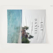 Tenture Fond de mariage de plage tropicale (Devant (Horizontal))