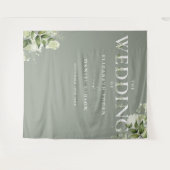 Tenture Fond de mariage de typographie de verdure de sauge (Devant (Horizontal))