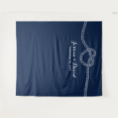 Tenture Fond de mariage d'été bleu marine Attache le nœud (Devant (Horizontal))