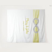 Tenture Fond de mariage diamant à ruban jaune infini (Devant (Horizontal))