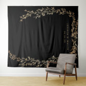 Tenture Fond de mariage doré glamour (En situation (horizontale))