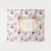 Tenture Fond de mariage doré poussiéreux bohème rose (Devant (Horizontal))