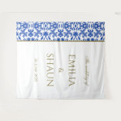 Tenture Fond de mariage élégant bleu italien (Devant (Horizontal))