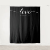 Tenture Fond de mariage élégant chic écriture amour noir (Devant)