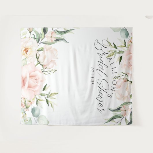 Tenture Fond de mariage élégant et chic avec fleurs roses (Devant (Horizontal))