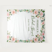 Tenture Fond de mariage élégant fleurs roses blush (Devant (Horizontal))