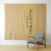 Tenture Fond de mariage élégant ombré pailleté or (En situation (horizontale))