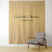 Tenture Fond de mariage élégant ombré pailleté or (En situation)