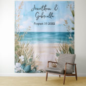 Tenture Fond de mariage élégant sur la plage (En situation)
