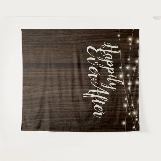 Tenture Fond de mariage en bois rustique heureux pour touj (Devant (Horizontal))