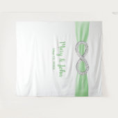 Tenture Fond de mariage en diamant à ruban vert en forme d (Devant (Horizontal))