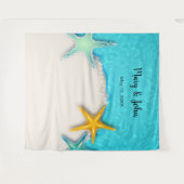 Tenture Fond de mariage estival plage étoile de mer jolie (Devant (Horizontal))