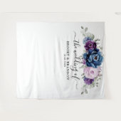 Tenture Fond de mariage Fleurs de Lilas Violet Bleu Poussi (Devant (Horizontal))