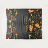 Tenture Fond de mariage floral à l'Hibiscus jaune et aux H (Devant (Horizontal))