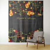 Tenture Fond de mariage floral à l'Hibiscus jaune et aux H (En situation)