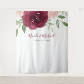 Tenture Fond de mariage floral aquarelle Bourgogne (Devant)