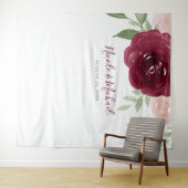 Tenture Fond de mariage floral aquarelle de Bourgogne (En situation (horizontale))