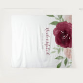 Tenture Fond de mariage floral aquarelle de Bourgogne (Devant (Horizontal))