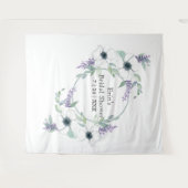 Tenture Fond de mariage floral blanc avec verdure (Devant (Horizontal))